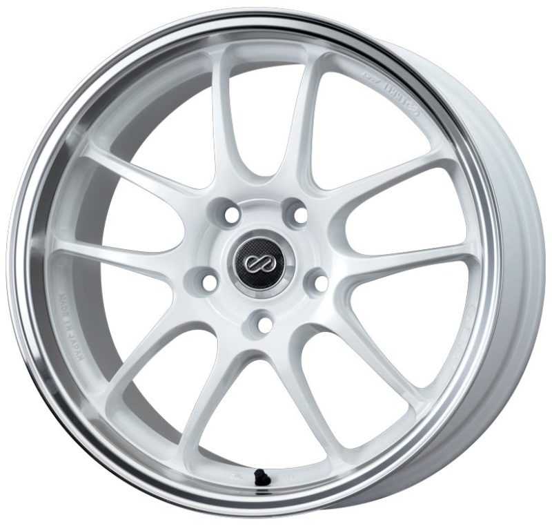 Enkei PF01SS 17x9 5x114.3 60mm Offset 75mm Bore Diameter White w/ Machined Lip Wheel-thumbmail-1