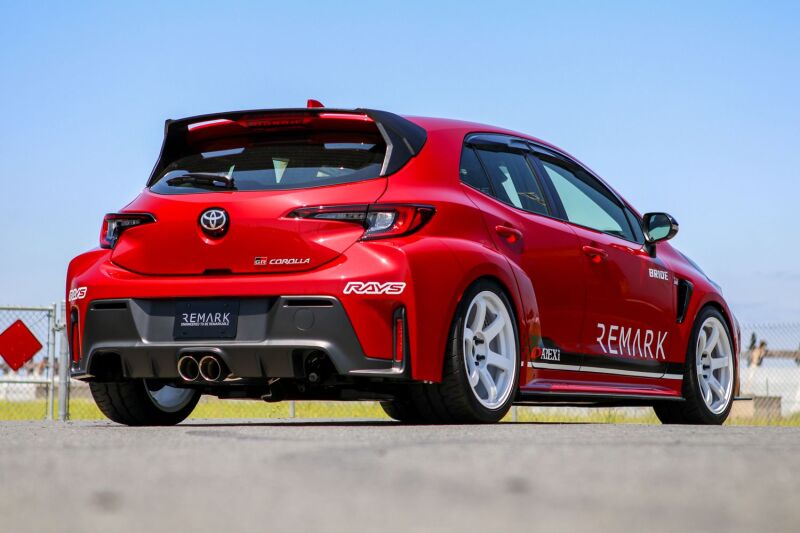REMARK 24+ Toyota GR Corolla Dual Center Exit w/ Resonator Burnt Stainless Steel Catback Exhaust,-thumbmail-1