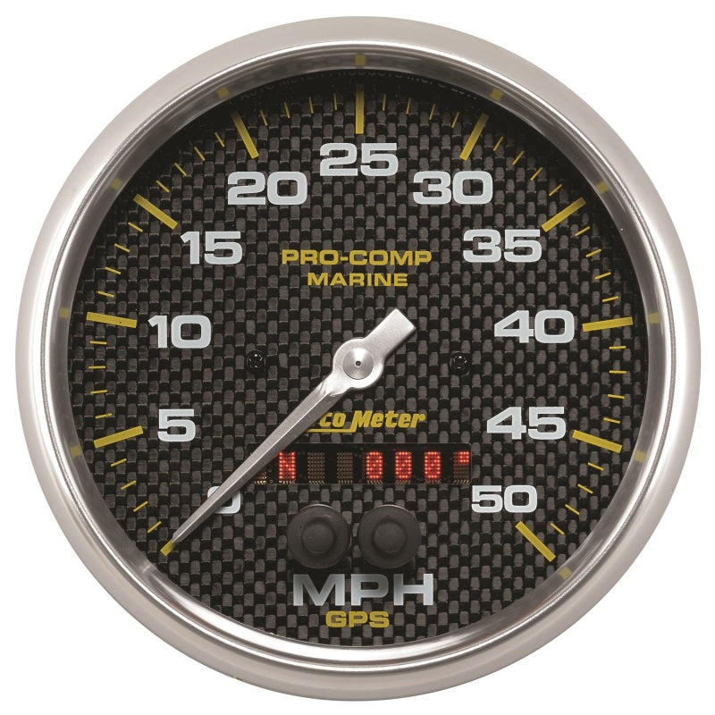 Autometer Speedometer Gauge 5 inch 50MPH GPS Marine Carbon Fiber-thumbmail-2