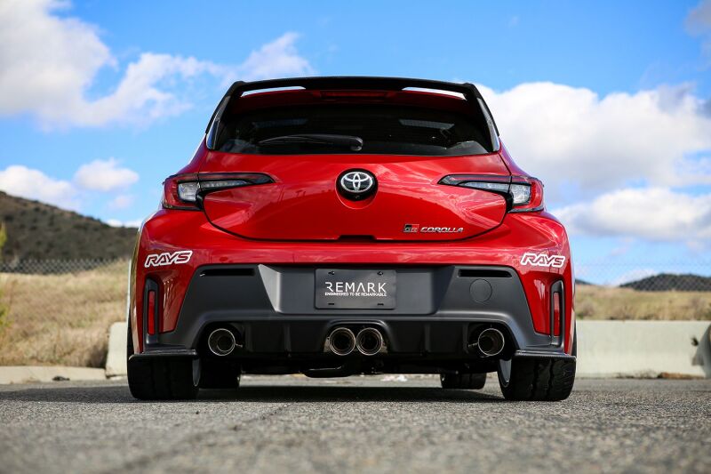 REMARK 24+ Toyota GR Corolla Dual Center Exit w/ Resonator Burnt Stainless Steel Catback Exhaust,-thumbmail-2