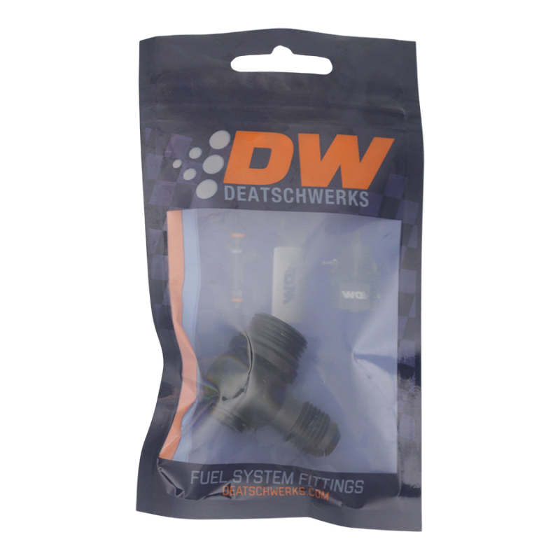 DeatschWerks 8AN ORB Male to 6AN Male Flare Low Profile 90-Degree Swivel - Anodized Matte Black-thumbmail-2
