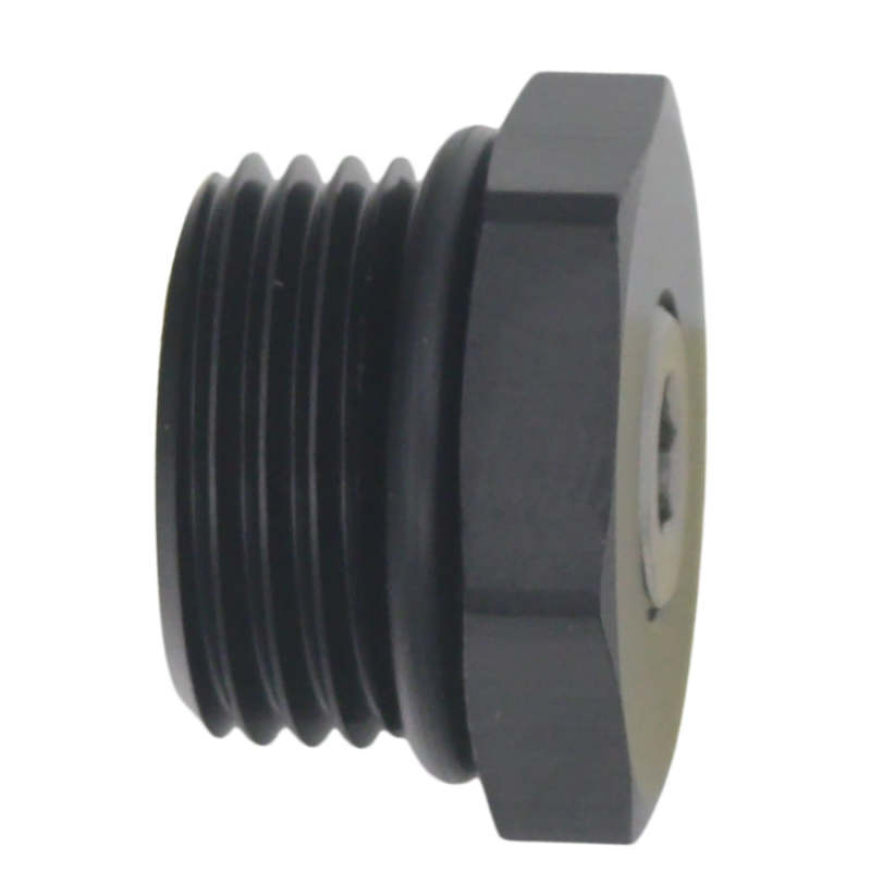 DeatschWerks 8AN ORB Male Plug Fitting with 1/8in NPT Gauge Port - Anodized Matte Black-thumbmail-1