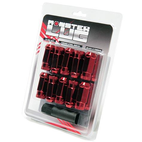 Wheel Mate Monster Locking Lug Nut Set of 4 - Red 14x1.50-thumbmail-1