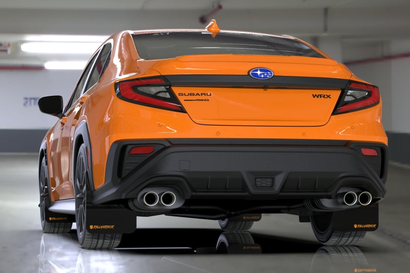 Rally Armor 2022+ Subaru WRX Black UR Mud Flap Altered Font Orange Logo-thumbmail-2