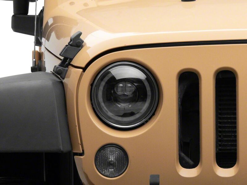 Raxiom 07-18 Jeep Wrangler JK 7-Inch V2 Dragon Eye LED Headlights- Black Housing- Clear Lens-thumbmail-6