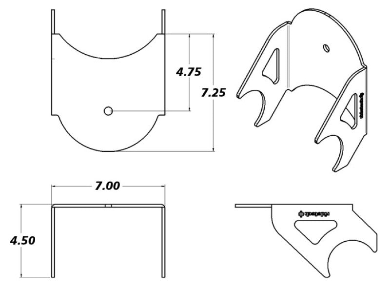 Ridetech Dropped Lower Weld-On Air Spring Axle Bracket (Uncoated)-thumbmail-2