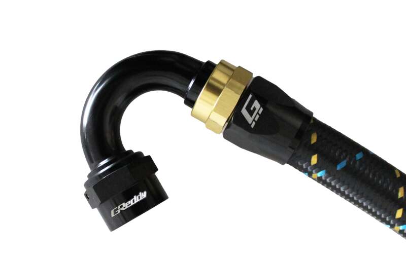 GReddy AN10 150 DEGREE HOSE END SWIVEL BLACK/GOLD ANODIZED-thumbmail-1
