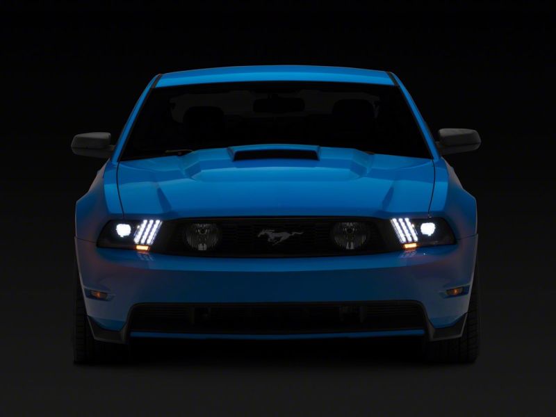 Raxiom 10-12 Ford Mustang LED Projector Headlights SEQL Turn Signals- Blk Housing (Clear Lens)-thumbmail-2