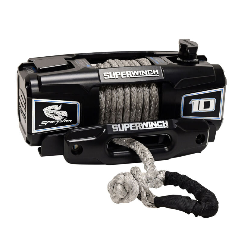 Superwinch 10000 LBS 12V DC 3/8in x 54ft Synthetic Rope Scorpion 10000SR Winch - Black Powdercoat-thumbmail-13