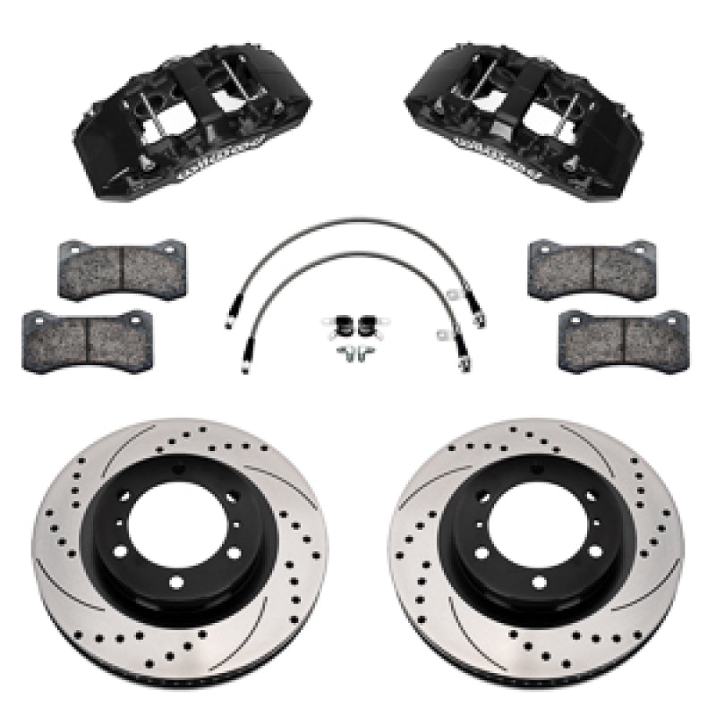 Wilwood 24-25 Toyota Tacoma Front Aero6-DM Big Brake Kit 13.38 In SRP Drilled Slotted Rotor/w Lines-thumbmail-1