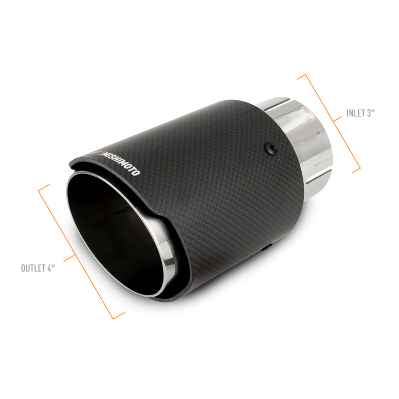 Mishimoto Carbon Fiber Muffler Tip 3in Inlet 4in Outlet Polished-thumbmail-3