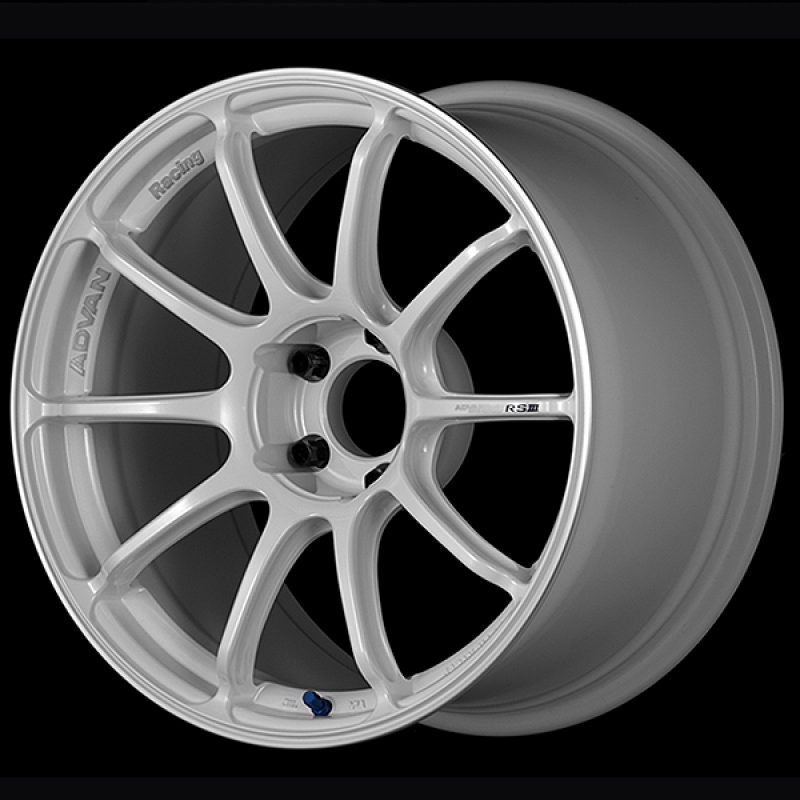 Advan RSIII 18x9.0 / +25 Offset / 5-114.3 / 73mm Bore / Racing White Metallic & Ring-thumbmail-1