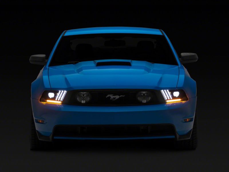 Raxiom 10-12 Ford Mustang LED Projector Headlights SEQL Turn Signals- Blk Housing (Clear Lens)-thumbmail-3