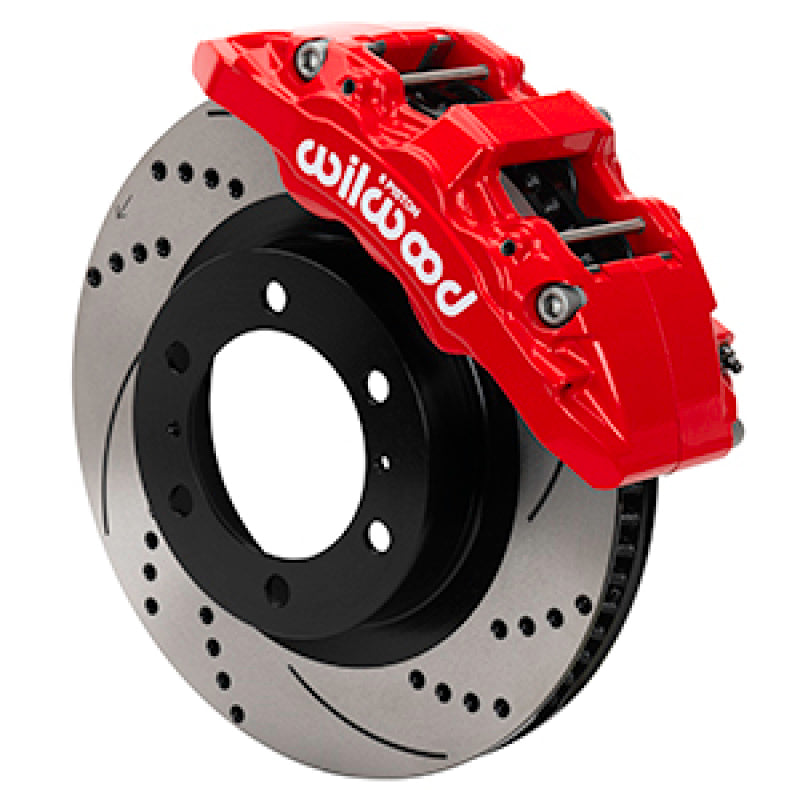 Wilwood - 15-21 Toyota Tacoma Aero6-DM SRP Front Brake Kit 13.31 Rotor - Red w/Lines-thumbmail-1