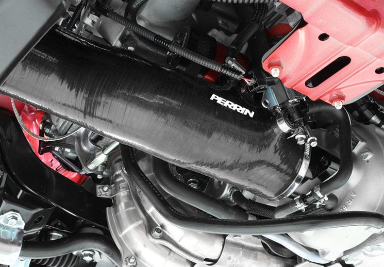 Perrin 2015+ Subaru WRX Black 3in Turbo Inlet Hose w/ Nozzle-thumbmail-2