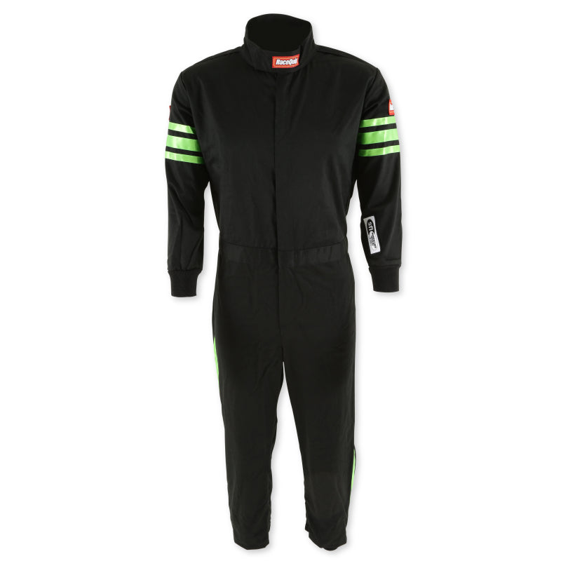 RaceQuip Green Trim SFI-1 JR. Suit - Kids XXS