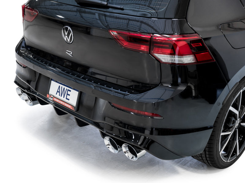 AWE MK8 Volkswagen Golf R Touring Edition Exhaust - Chrome Silver Tips-thumbmail-2