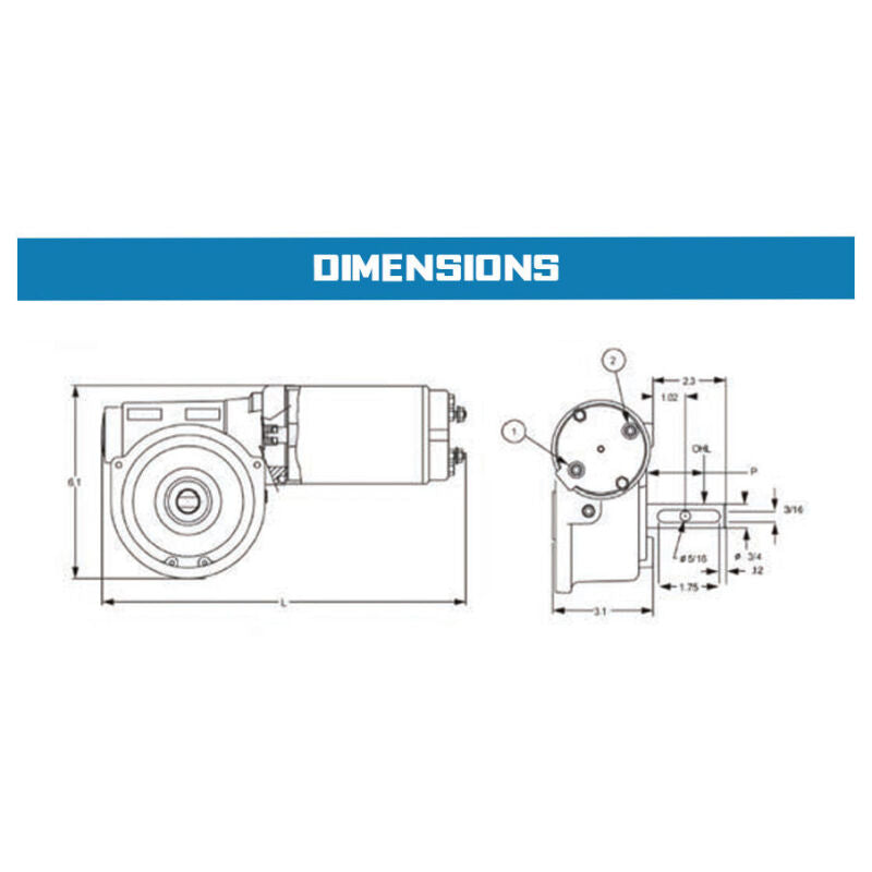 Superwinch Replacement 12V Power Drive; 0.67HP; 90:1 Gear Ratio; 3in Shaft-thumbmail-11