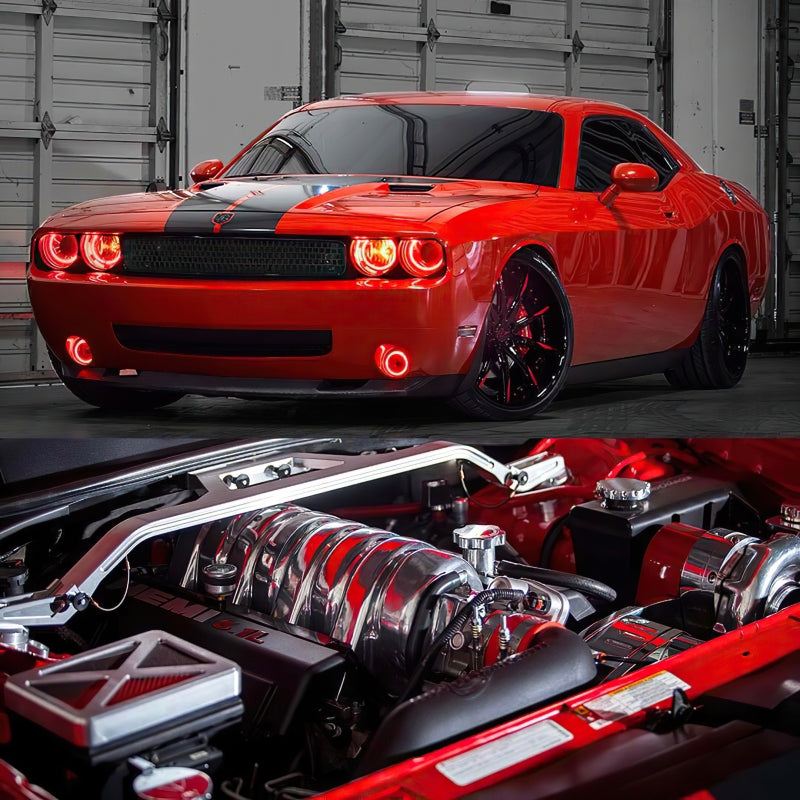 Oracle 08-14 Dodge Challenger LED Projector Headlight Halo Kit - Red-thumbmail-4