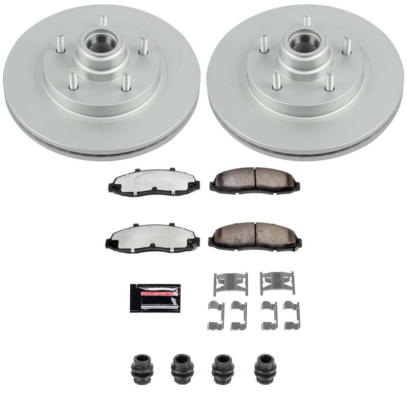 Power Stop 97-00 Ford F-150 Front Z36 Coated Truck & Tow Brake Kit-thumbmail-1