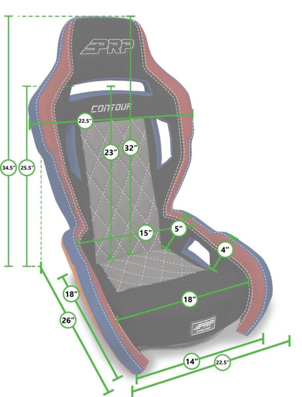 PRP Contour Suspension Seat - Black & Gray-thumbmail-2