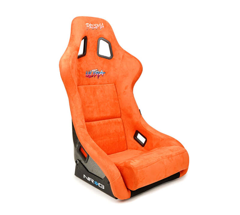 NRG FRP Bucket Seat ULTRA Edition W/ Grey Pearlized Back / Orange Microfiber Material - Large-thumbmail-2