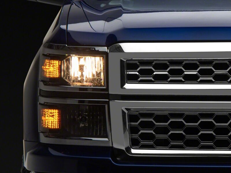 Raxiom 14-15 Chevrolet Silverado 1500 OE Style Headlights/ Chrome Trim- Black - Clear Lens-thumbmail-1