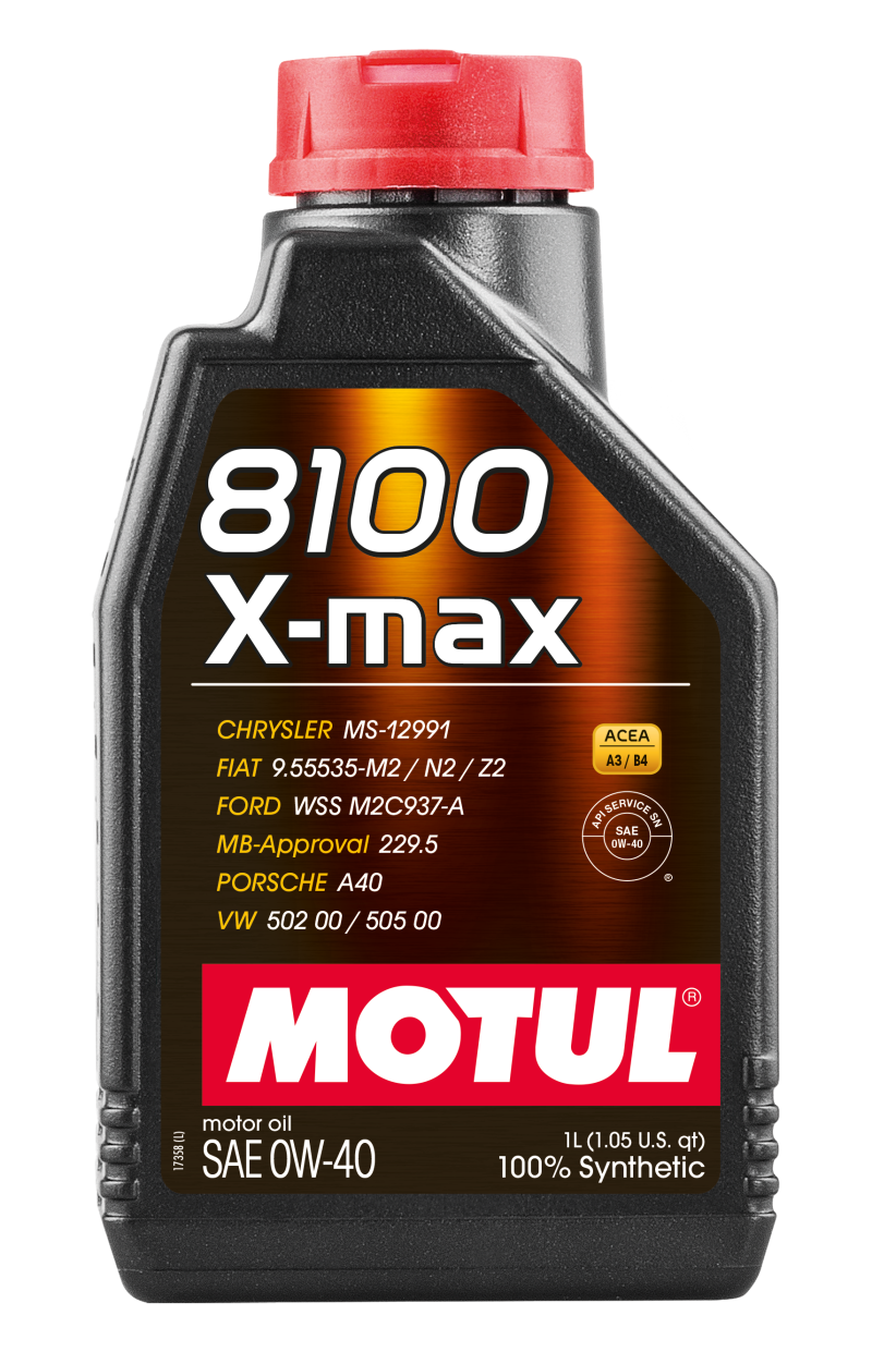 Motul 1L Synthetic Engine Oil 8100 0W40 X-MAX - Porsche A40-thumbmail-2