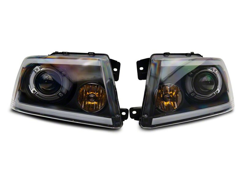 Raxiom 04-08 Ford F-150 Axial Series LED Proj Hlights/Seq LED Bar- Black- Clear Lens-thumbmail-3