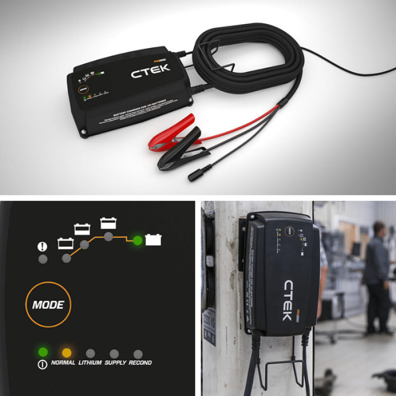 CTEK PRO25SE Battery Charger - 50-60 Hz - 12V - 19.6ft Extended Charging Cable-thumbmail-1