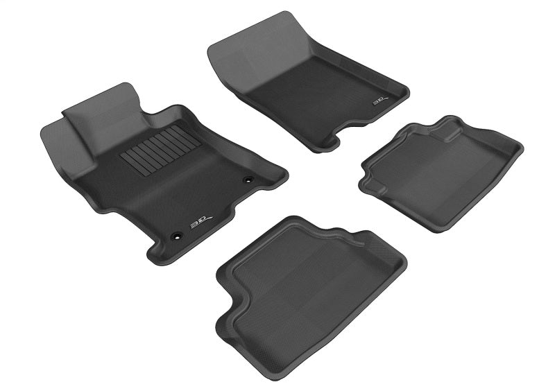 3D MAXpider 2008-2012 Honda Accord Coupe Kagu 1st & 2nd Row Floormats - Black