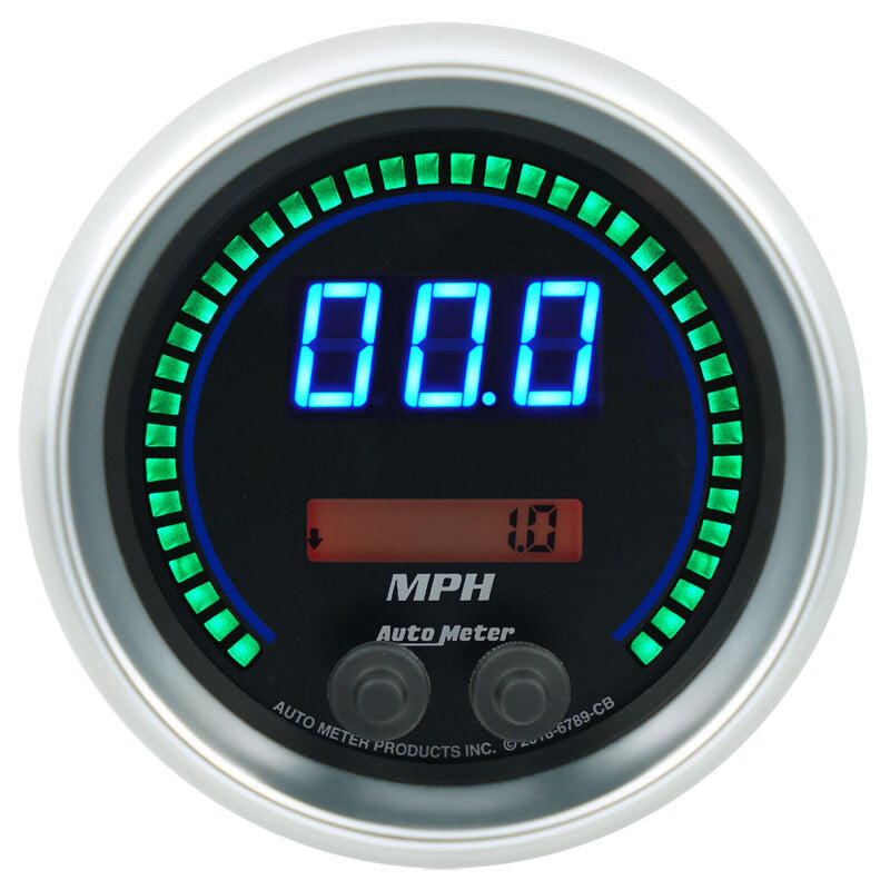 Autometer 85.7mm Black Switchable 260 MPH / 260 KM/H Speedometer Cobalt Elite Digital Gauge-thumbmail-1