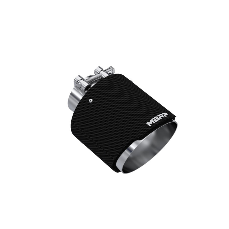 MBRP Universal Carbon Fiber Tip 2.5in ID / 5in OD Out / 6.5in Length Angle Cut Dual Wall-thumbmail-1