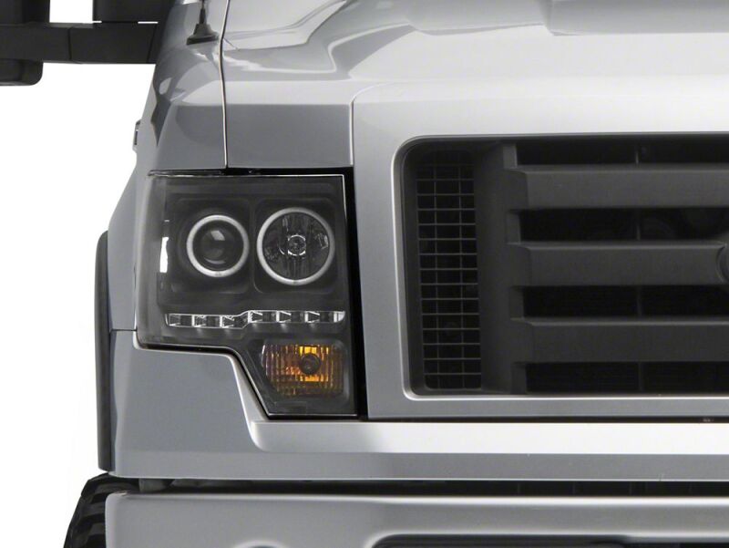Raxiom 09-14 Ford F-150 G2 Super White LED Halo Projector Headlights- Black Housing- Clear Lens-thumbmail-3
