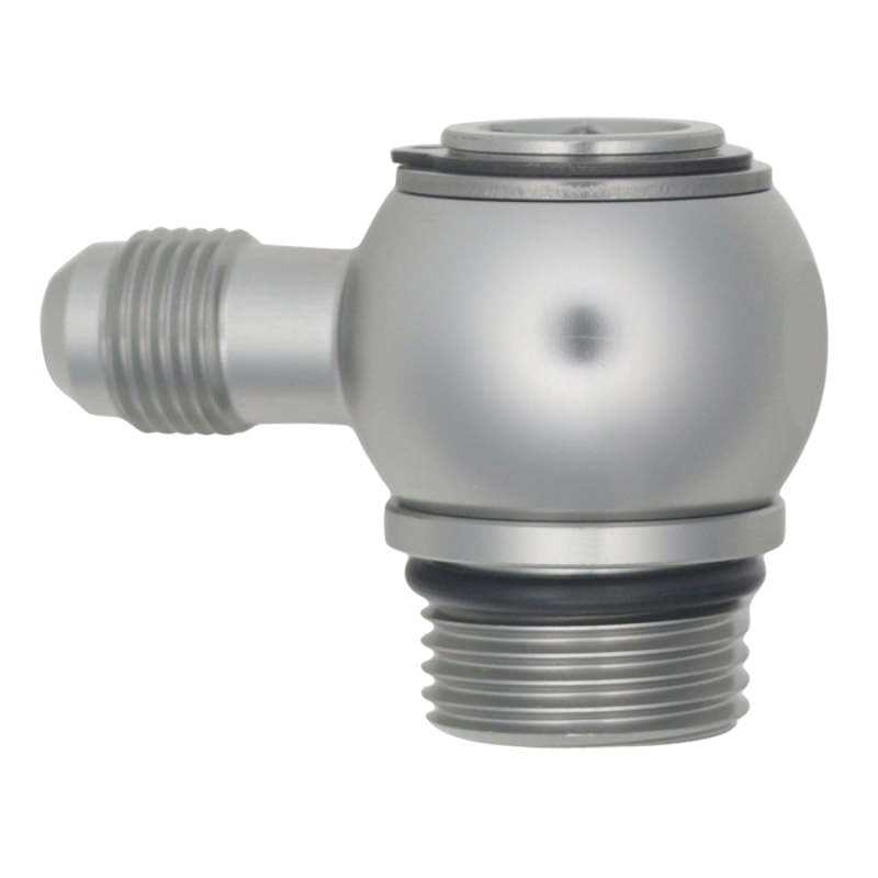 DeatschWerks 10AN ORB Male to 6AN Male Flare Low Profile 90-Degree Swivel - Anodized DW Titanium-thumbmail-1