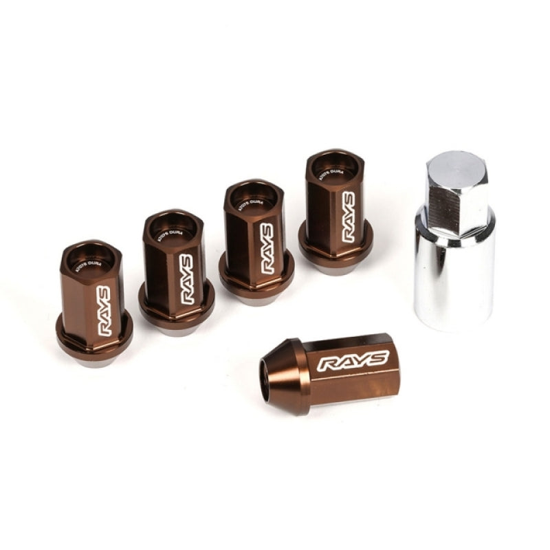 Rays Dura-Nut L42 Straight Type 14X1.50 - 16 Lug + 4 Lock Set - Bronze-thumbmail-1
