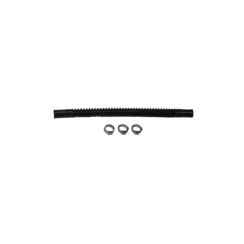 Deatschwerks Convoluted Tubing 200mm Length x 8mm ID Side 1 x 8mm ID Side 2 - Black-thumbmail-1