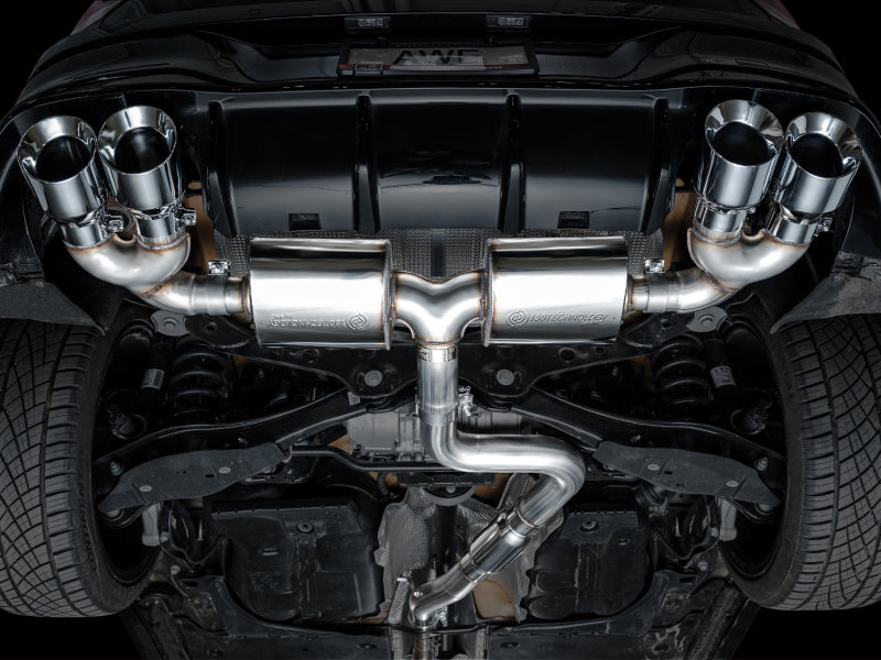 AWE MK8 Volkswagen Golf R Touring Edition Exhaust - Chrome Silver Tips-thumbmail-3