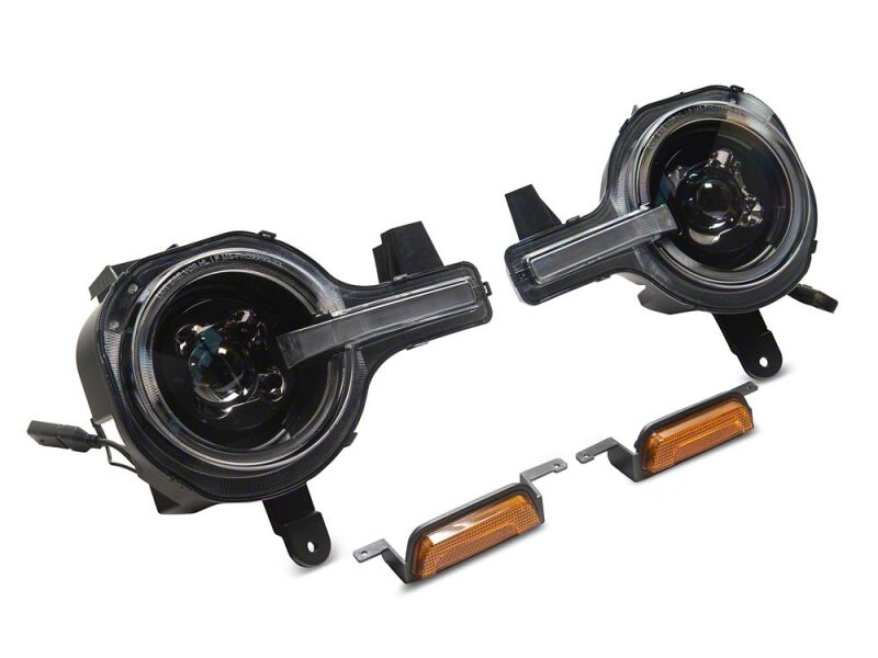 Raxiom 21-26 Ford Bronco LED Halo Headlights with White Backlight- Black Housing- Clear Lens-thumbmail-3