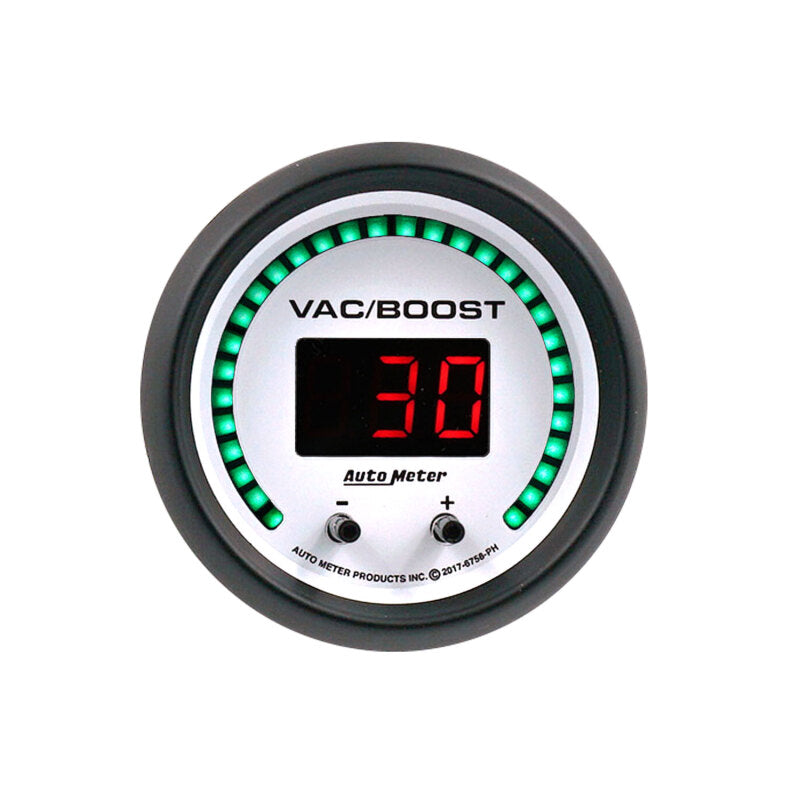 Autometer 52.4mm White Switchable 0-1600 PSI / 0-110 BAR Vacuum/Boost Phantom Elite Digital Gauge-thumbmail-1