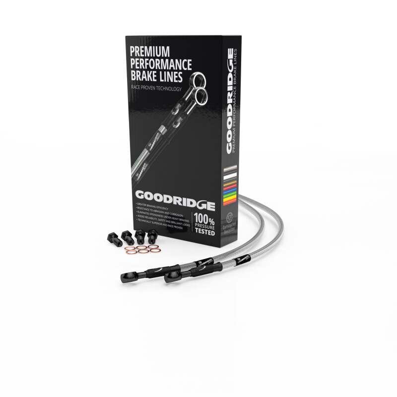Goodridge 2011 Harley-Davidson FLSTFB (w/ABS) Black Front Brake Line w/Clear Fitting-thumbmail-1