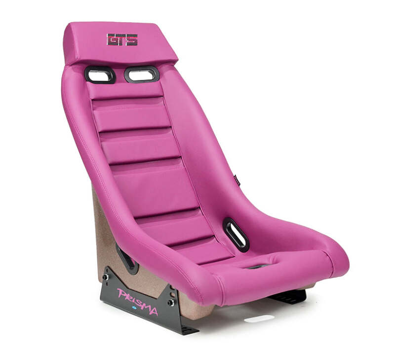 NRG GT Retro Bucket Seat - Wine PVC Leather Wine Stitching Rose Gold Fiberglass Back w/ Glitter-thumbmail-3