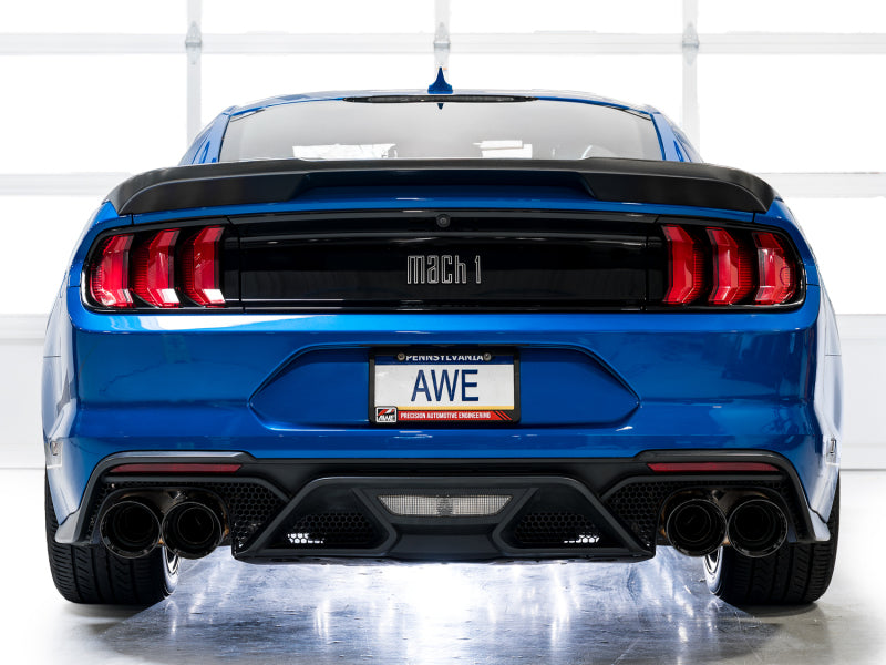 AWE Tuning 21-23 Ford Mustang Mach 1 SwitchPath Cat Back Exhaust w/ Quad Diamond Black Tips-thumbmail-2