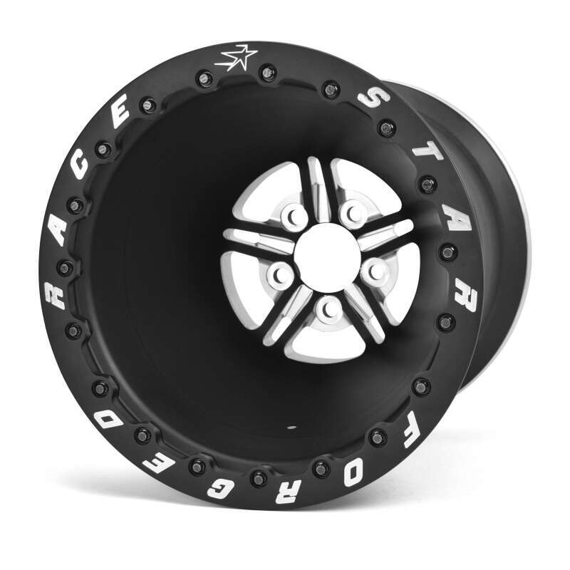 Race Star 63 Pro Forged DBL Bead Liner 16x18 5x5.50BC 5.00BS Black Anodized/Machined Wheel