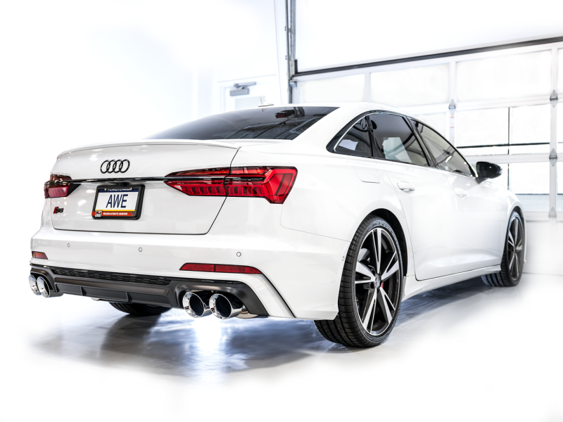 AWE Tuning 19-23 Audi C8 S6/S7 2.9T V6 AWD Track Edition Exhaust - Chrome Silver Tips-thumbmail-5