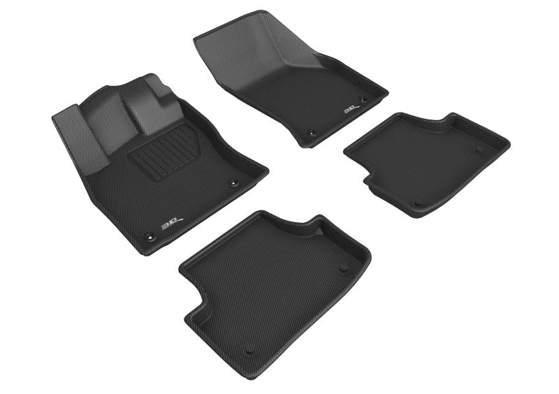3D MAXpider 2015-2020 Audi A3/A3 Sportback E-Tron/RS3/S3 Kagu 1st & 2nd Row Floormats - Black-thumbmail-1
