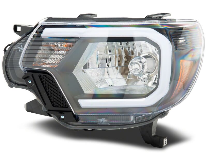 Raxiom 12-15 Toyota Tacoma Axial Series Headlights/Seq LED Bar- Black- Clear Lens-thumbmail-4