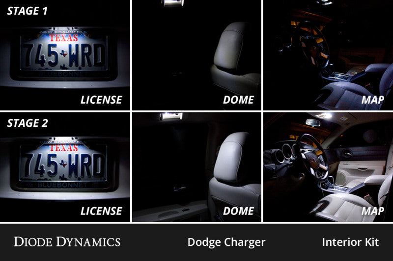 Diode Dynamics 06-10 Dodge Charger Interior LED Kit Cool White Stage 1-thumbmail-2