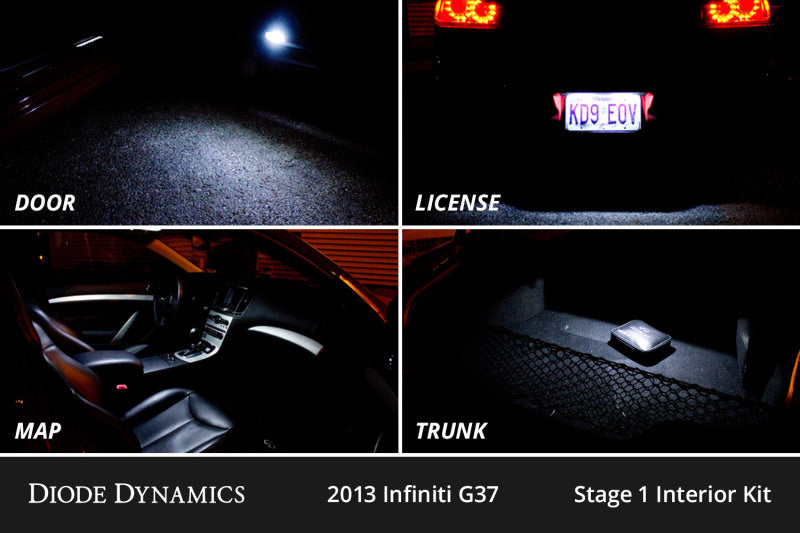 Diode Dynamics 07-15 Infiniti G37 Sedan Interior LED Kit Cool White Stage 1-thumbmail-2