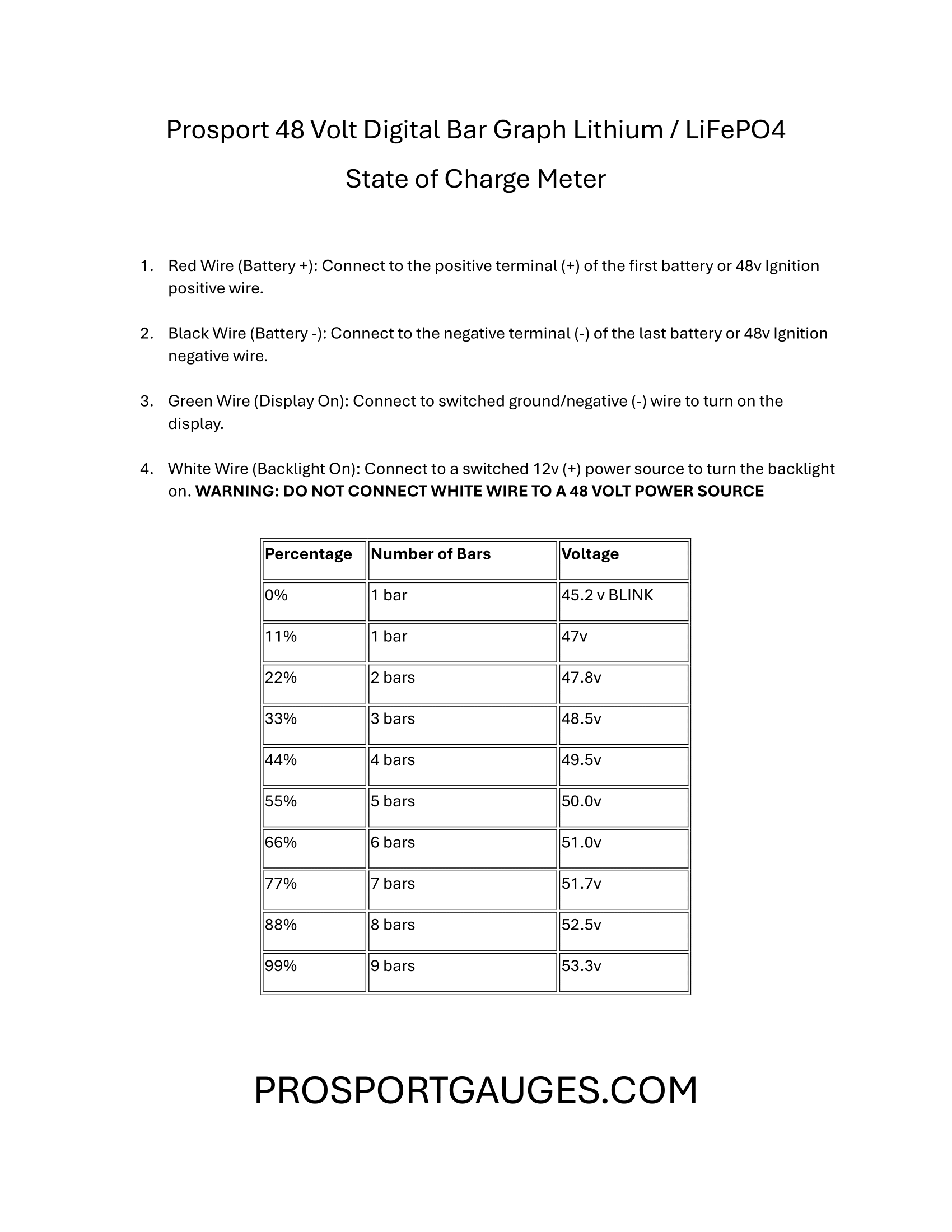 Golf Cart Battery Meter-state of Charge Meter 48 Volt 2-1/16" Lithium / LifePo4 Digital Bar Graph 48v-thumbmail-7